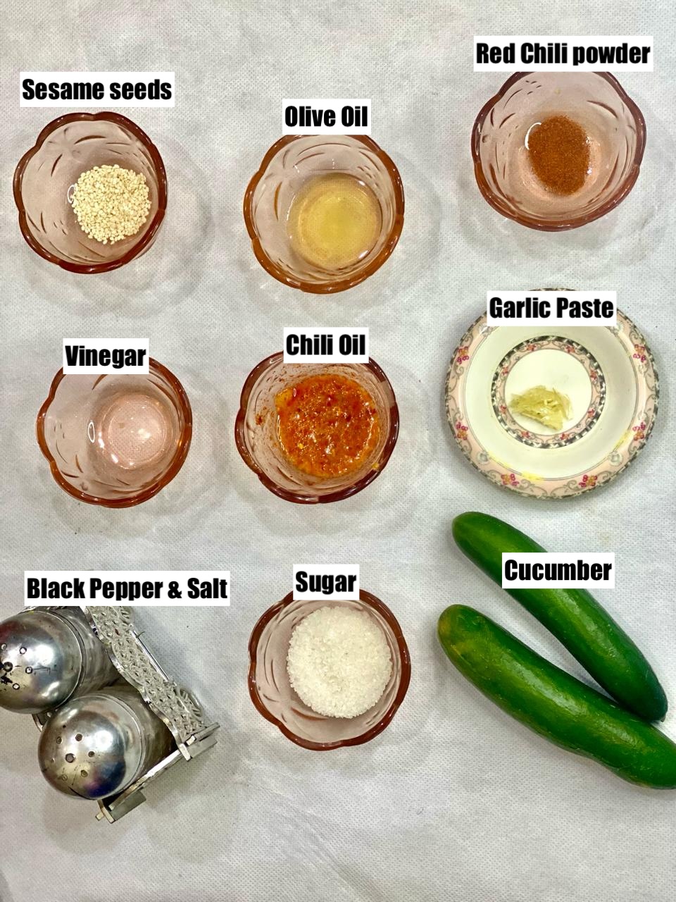 Ingredients cucumber salt