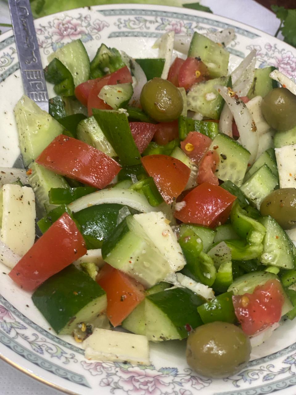 Slice Vegetables For Greek Salad 
