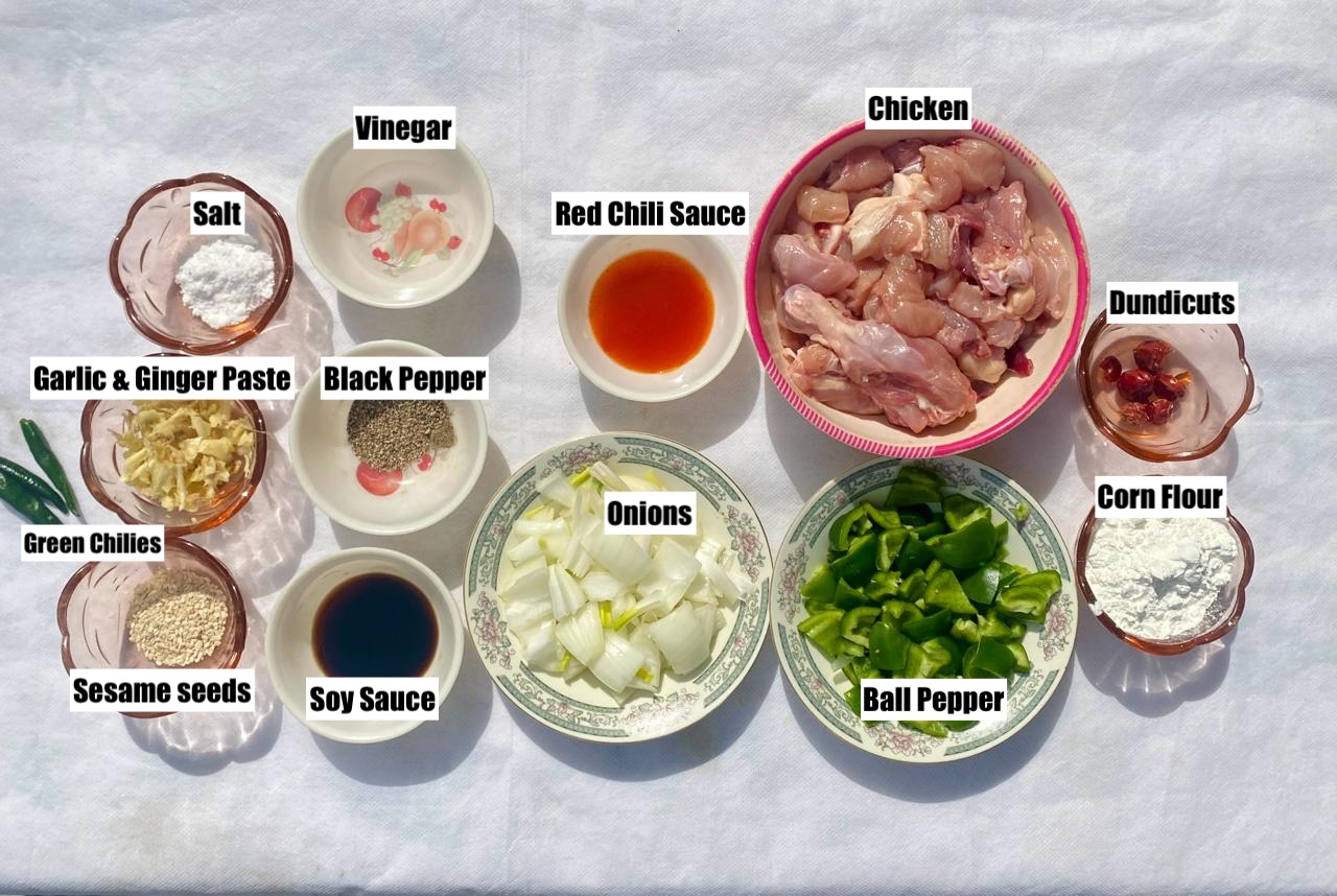 ingredients of black pepper chicken