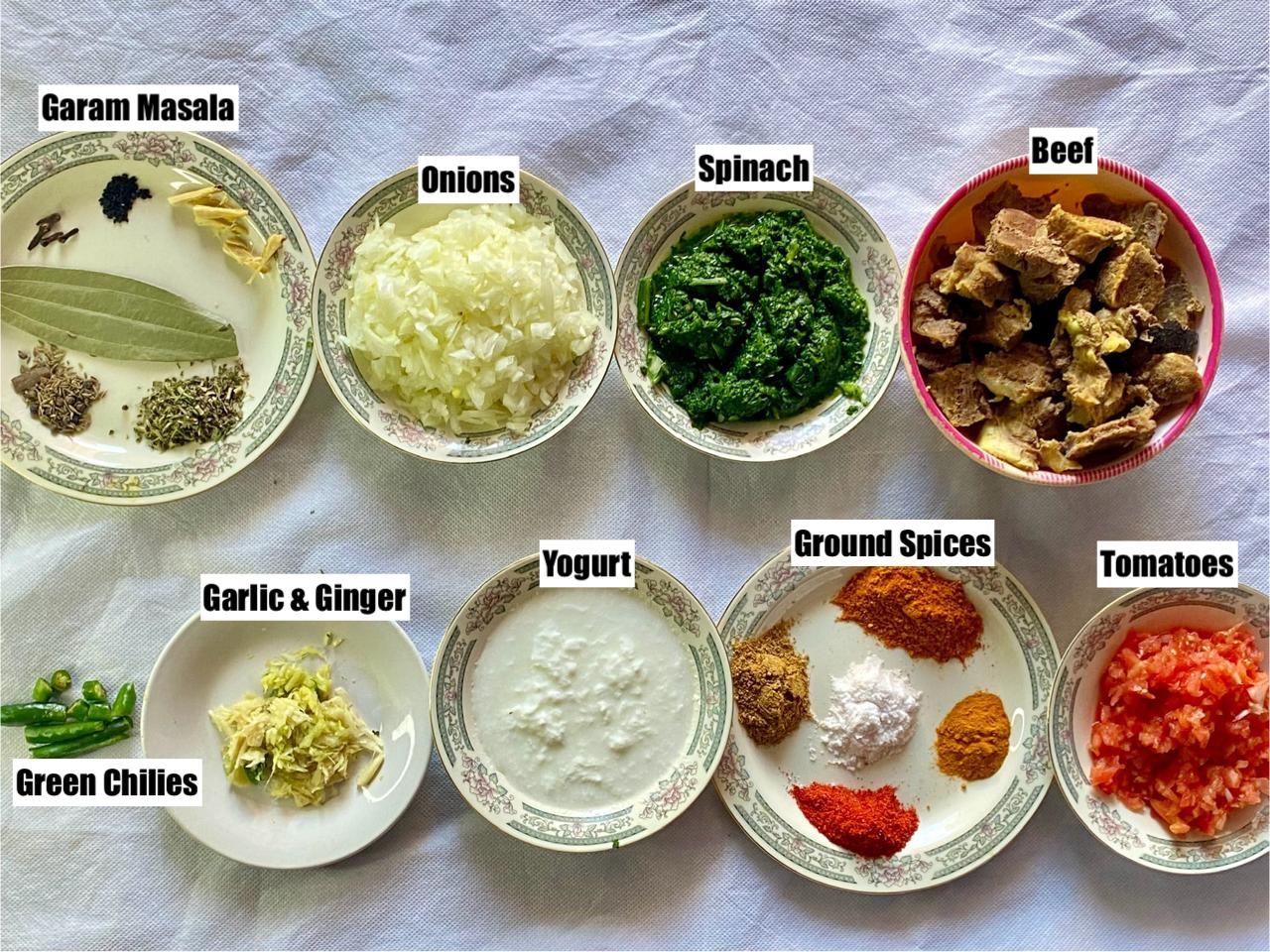 ingredients of palak gosht