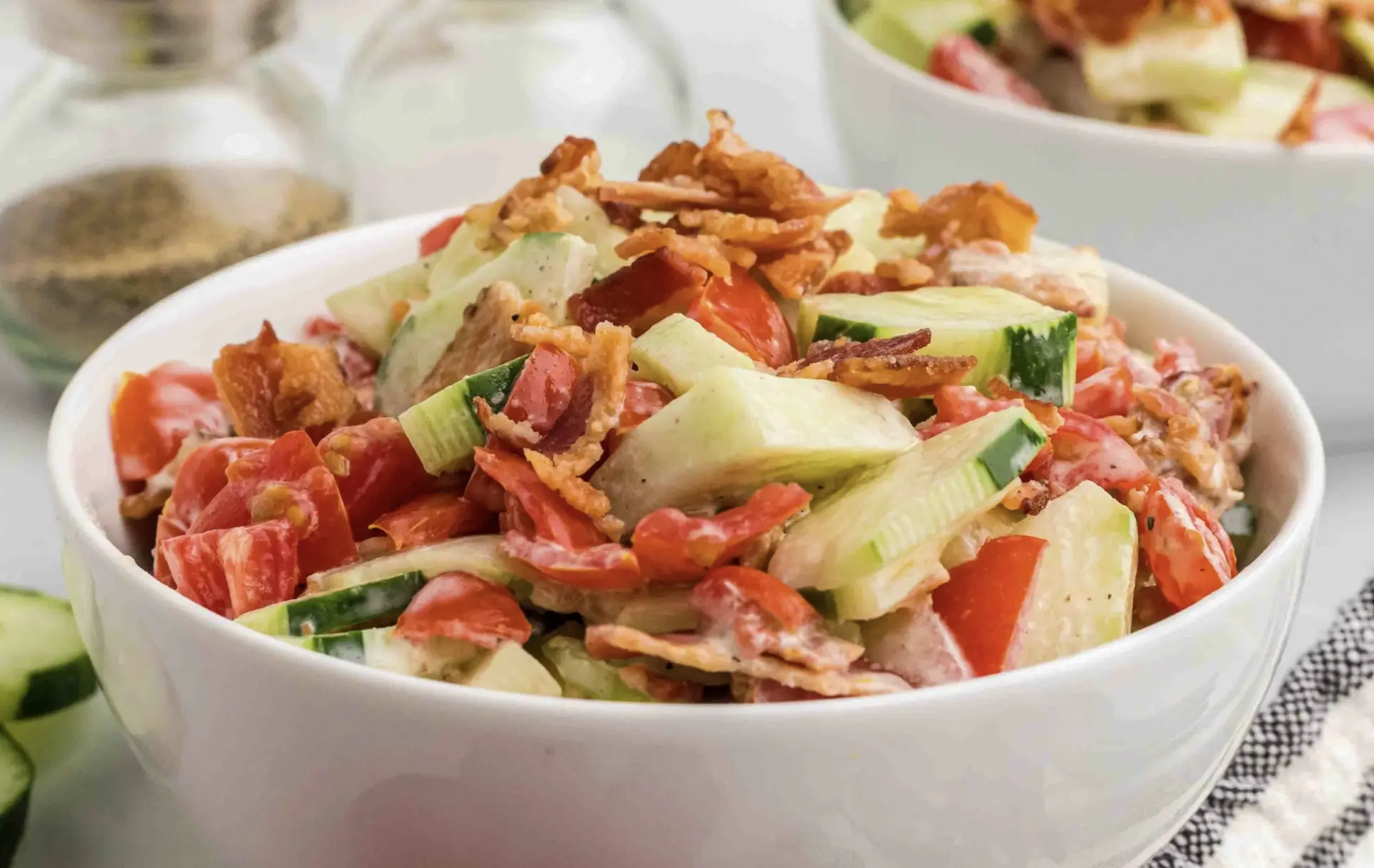 Cucumber Tomato Salad With Bacon