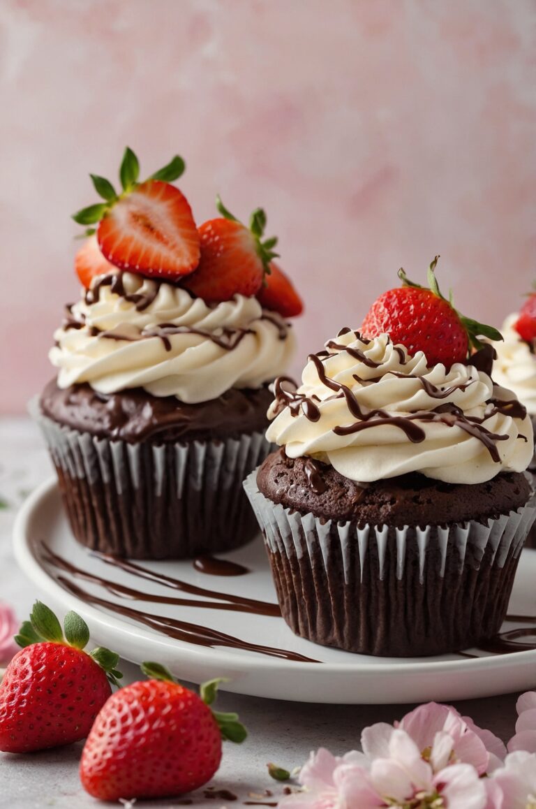 Chocolate-Covered Strawberry Cupcakes: A Decadent and Romantic Treat