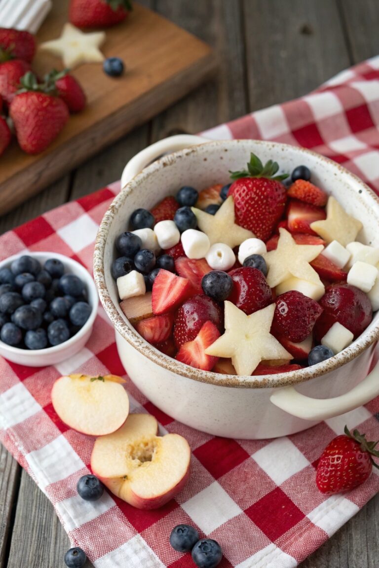 Patriotic Fruit Salad Recipe (Red, White & Blue)
