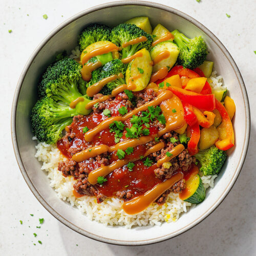 heart meat and veggie bowl recipe