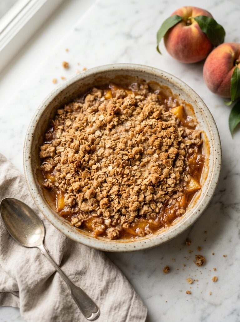 Grandma’s Golden Peach Crisp Recipe