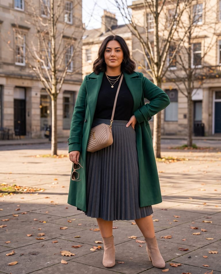 15 Plus Size Gray Skirt Outfit Ideas for October and November