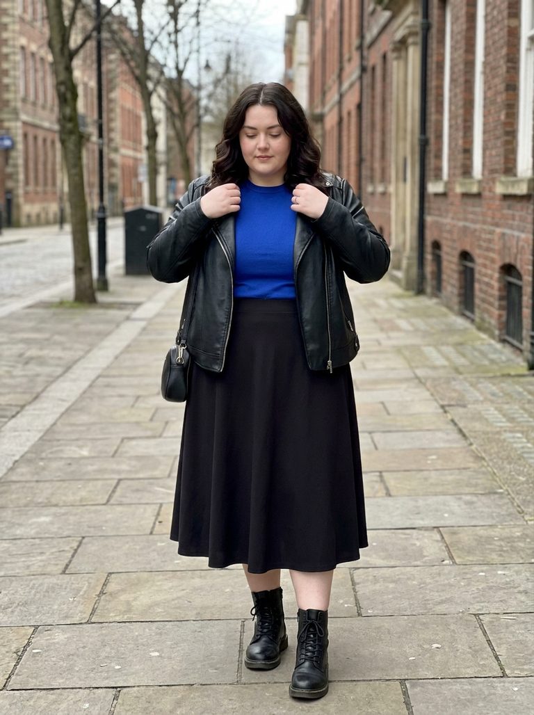 plus size black skirt outfits