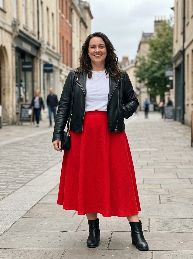 15 Plus Size Red Skirt Outfit Ideas That Bring Genuine Confidence