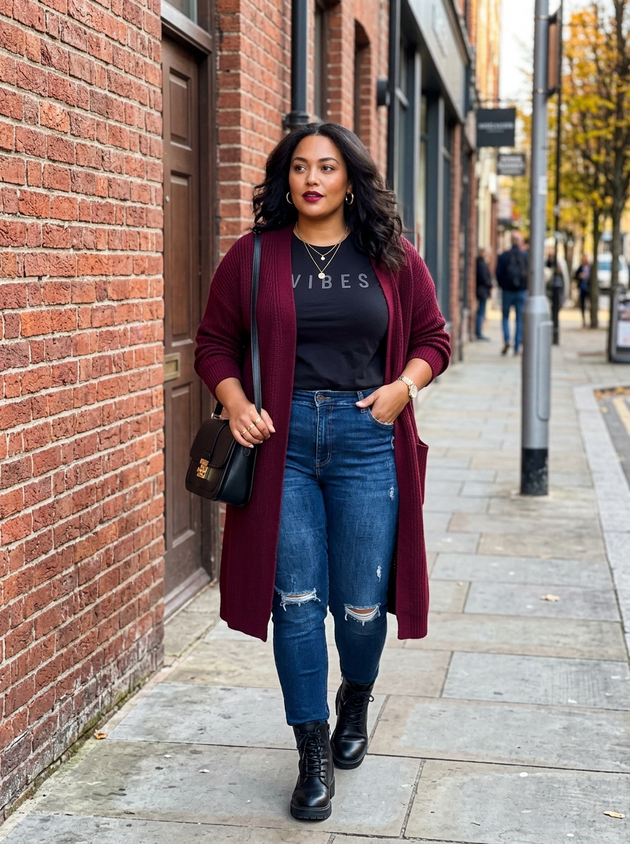 10 Plus Size Long Cardigan Outfit Ideas for Fall