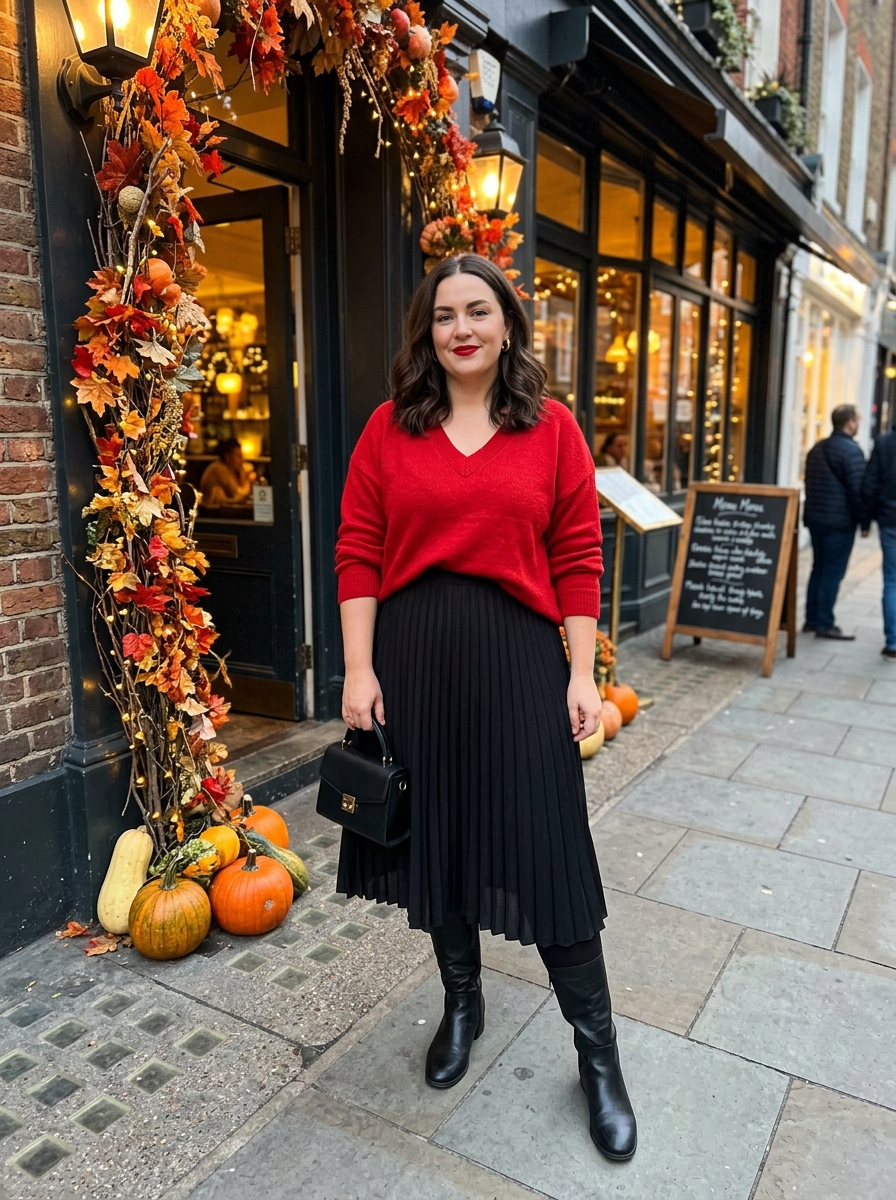 10 Plus Size V-Neck Sweater Outfits