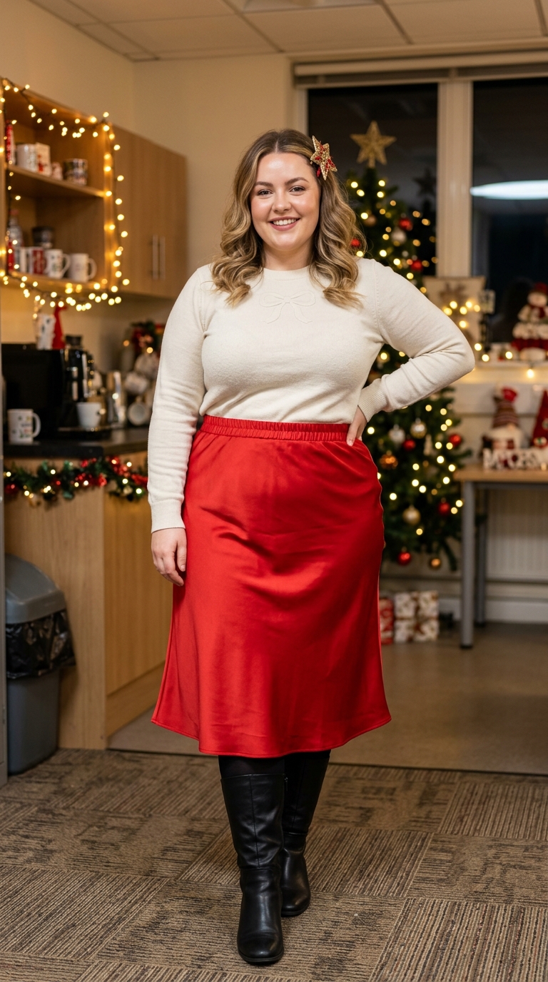 10 Plus Size Christmas Work Party Outfits That Are Festive and Professional