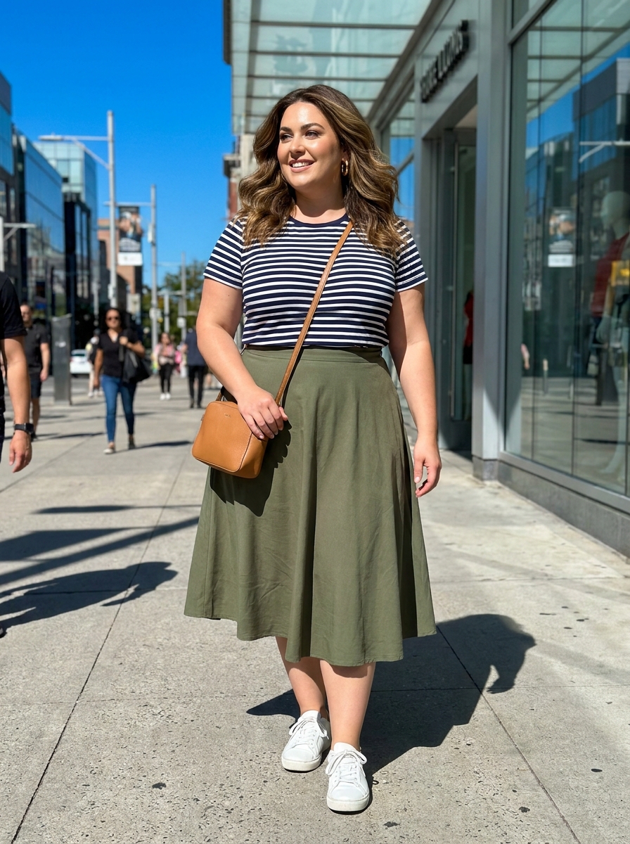 15 Plus Size Green Skirt Outfit Ideas