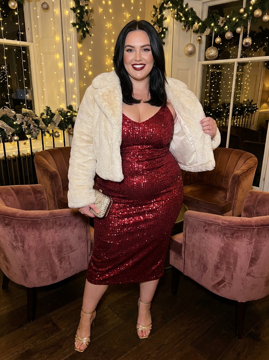 10 Plus Size Red Christmas Outfits That Feel Bold and Festive