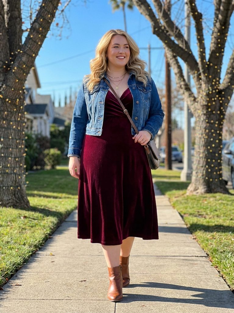 10 Plus Size Christmas Velvet Dress Outfits for Holiday Glamour